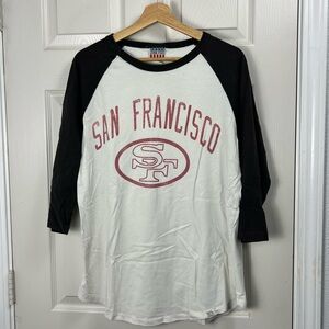 Junk Food San Francisco 49ers Men’s Large Raglan Baseball Tee Vintage Style